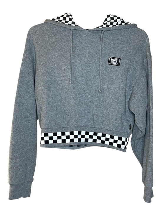 Vans Tops - Vans Boom Boom 66 Black & White Checker Trim Gray Hoodie Sz M